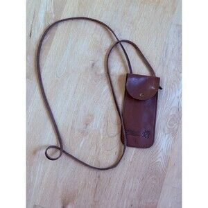 Medusa Brown Genuine Leather Crossbody Western Mini Pouch Bag Vintage